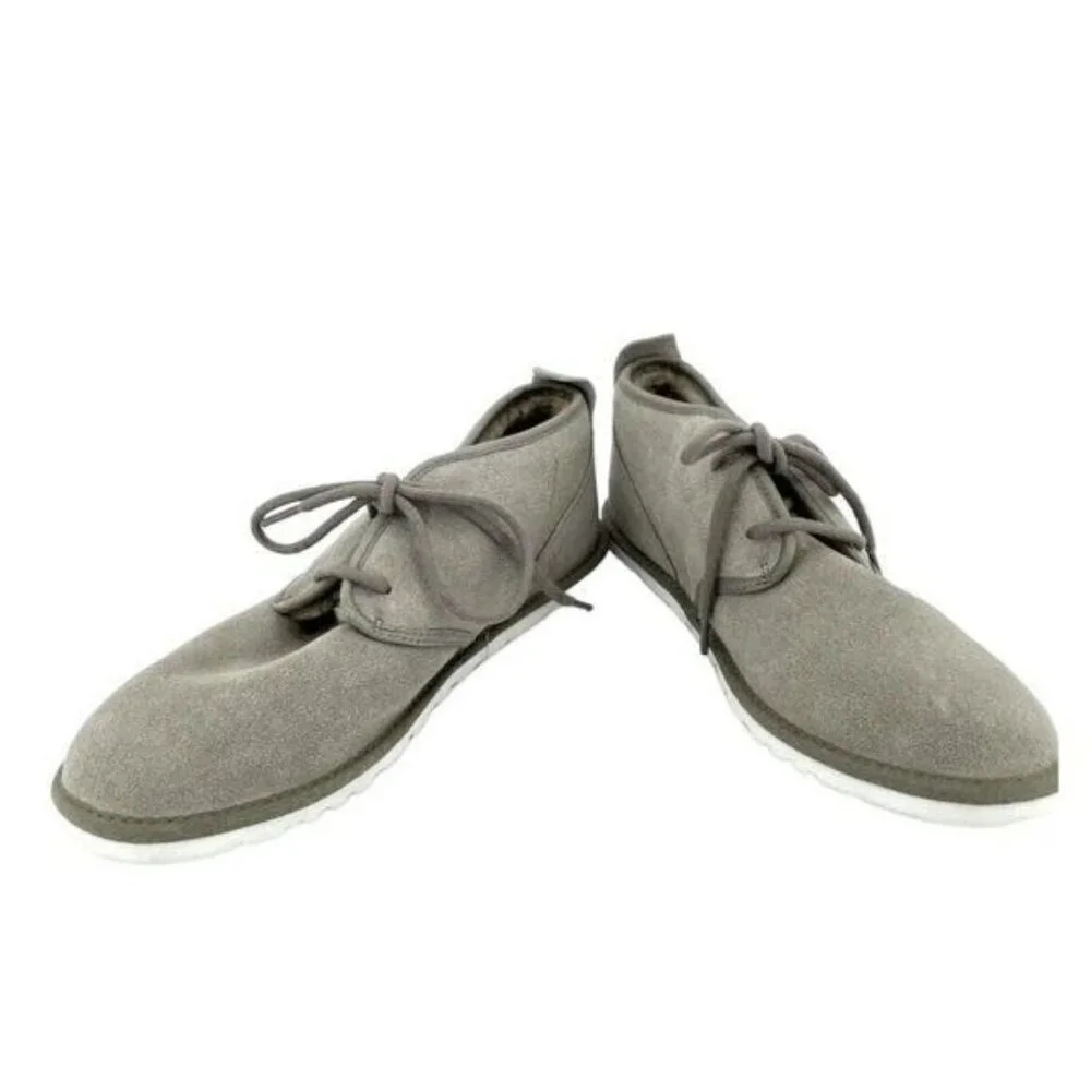 UGG Mens Maksim Chukka Suede Shearling Boots Bindle Gray Lace up Sz 9 NEW